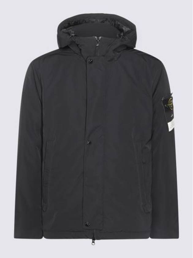 Techno Fabric Hooded Jacket Black - STONE ISLAND - BALAAN 2