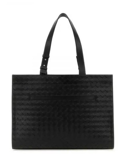 Intrecciato Cargo Leather Tote Bag Black - BOTTEGA VENETA - BALAAN 1