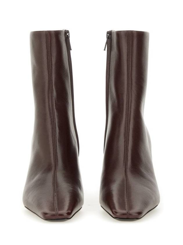 Jill Leather Ankle Boots Marron Glace - SAINT LAURENT - BALAAN 5