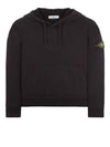 Logo Patch Cotton Fleece Hoodie Black - STONE ISLAND - BALAAN 2