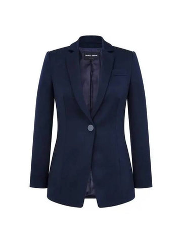 Women s Back Slit Wool Single Jacket Navy - GIORGIO ARMANI - BALAAN 1