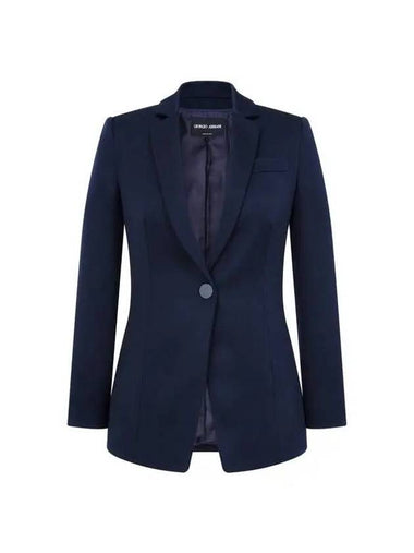 Women s Back Slit Wool Single Jacket Navy - GIORGIO ARMANI - BALAAN 1