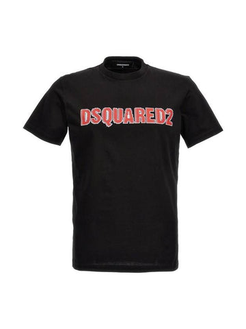 Cool Fit Logo Short Sleeve T-Shirt Black - DSQUARED2 - BALAAN 1