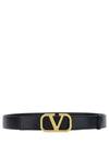 V Logo Leather Belt Black - VALENTINO - BALAAN 2