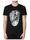 Men's Patchwork Skull Print Short Sleeve T-Shirt Black - ALEXANDER MCQUEEN - BALAAN 4