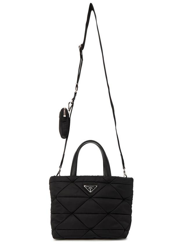 Triangle Logo Re-Nylon Padded Tote Bag Black - PRADA - BALAAN 8