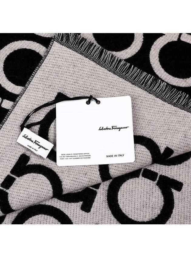 Wool Muffler Black - SALVATORE FERRAGAMO - BALAAN 5