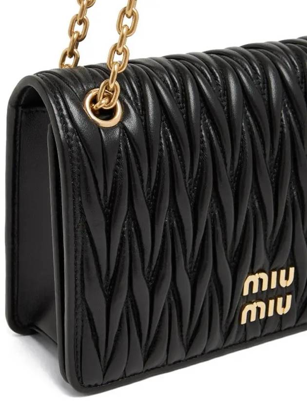 Matelasse Nappa Leather Mini Bag Black - MIU MIU - BALAAN 5