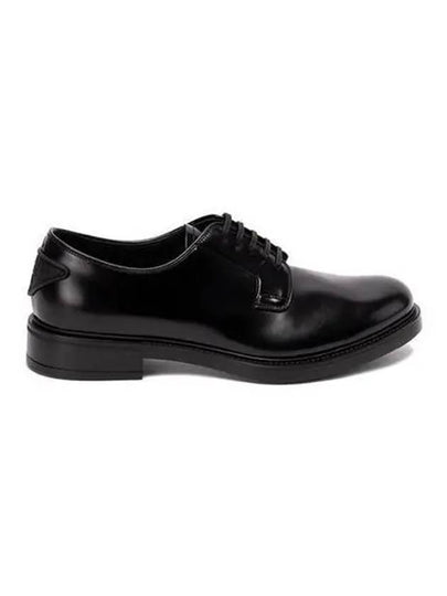 Triangle Logo Lace-Up Derby Black - PRADA - BALAAN 2