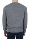 Heart Logo V Neck Cashmere Cardigan Heather Grey - AMI - BALAAN 6