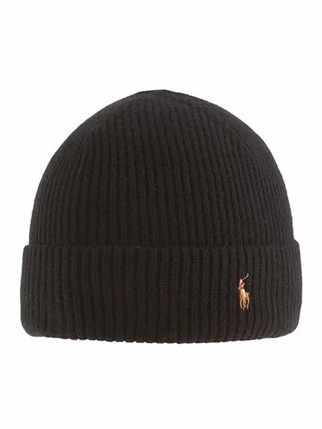 Pony Logo Wool Beanie Black - POLO RALPH LAUREN - BALAAN 2