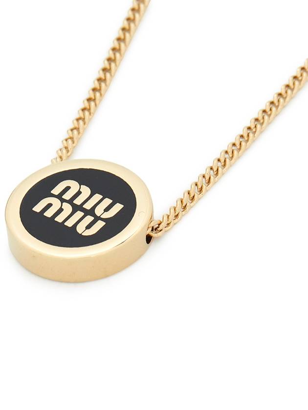 Logo Metal Necklace Black - MIU MIU - BALAAN 4