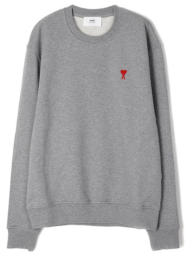 Small Heart Logo Sweatshirt Grey - AMI - BALAAN 3