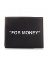 For Money Printing Bifold Half Wallet Black - OFF WHITE - BALAAN 1