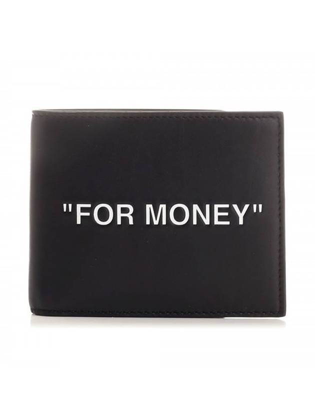 For Money Printing Bifold Half Wallet Black - OFF WHITE - BALAAN 1