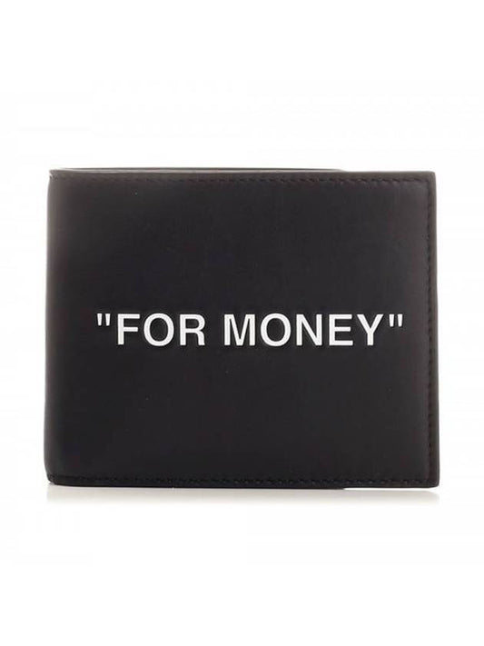 FOR MONEY Printing Bifold Halfwallet Black - OFF WHITE - BALAAN 1