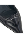 Women's Logo Leather Slingback Heel Black - PRADA - BALAAN.