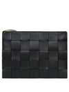 Cassette Intrecciato Medium Clutch Bag Black - BOTTEGA VENETA - BALAAN 2