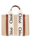 Woody Small Canvas Tote Bag White Brown Beige - CHLOE - BALAAN 6