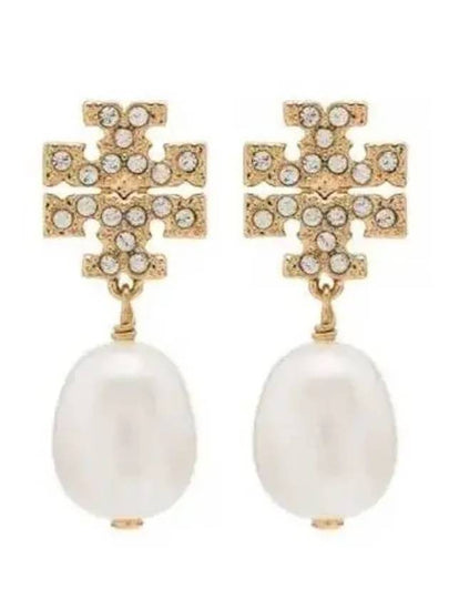 Kira Pave Pearl Drop Earrings Gold - TORY BURCH - BALAAN 2