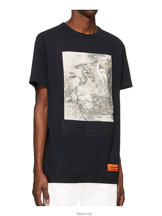 Heron black and white printing short sleeve HMAA011S20914022 - HERON PRESTON - BALAAN 3