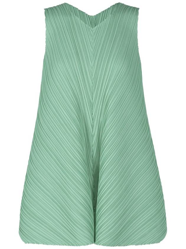 Mellow Pleats Tunic Sleeveless Seaweed Green - ISSEY MIYAKE - BALAAN 2