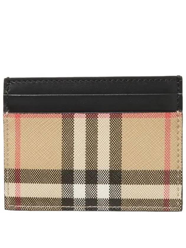 Vintage Check Leather Card Wallet - BURBERRY - BALAAN.