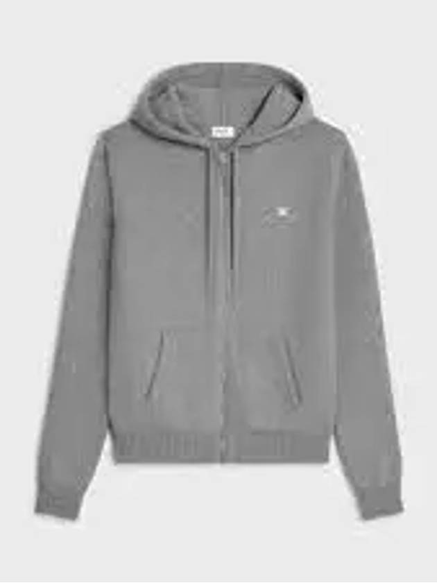 Triomphe Wool Zip-Up Hoodie Medium Grey - CELINE - BALAAN 2