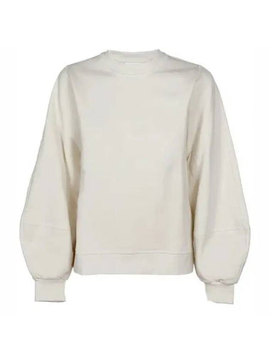 Women's Crew Neck Back Logo Sweatshirt Ivory - GANNI - BALAAN 1