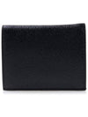 Men's Three Stripes Tab Pebble Grain Half Wallet Black - THOM BROWNE - BALAAN 4