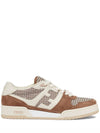 FF Logo Low-Top Sneakers Brown - FENDI - BALAAN 7