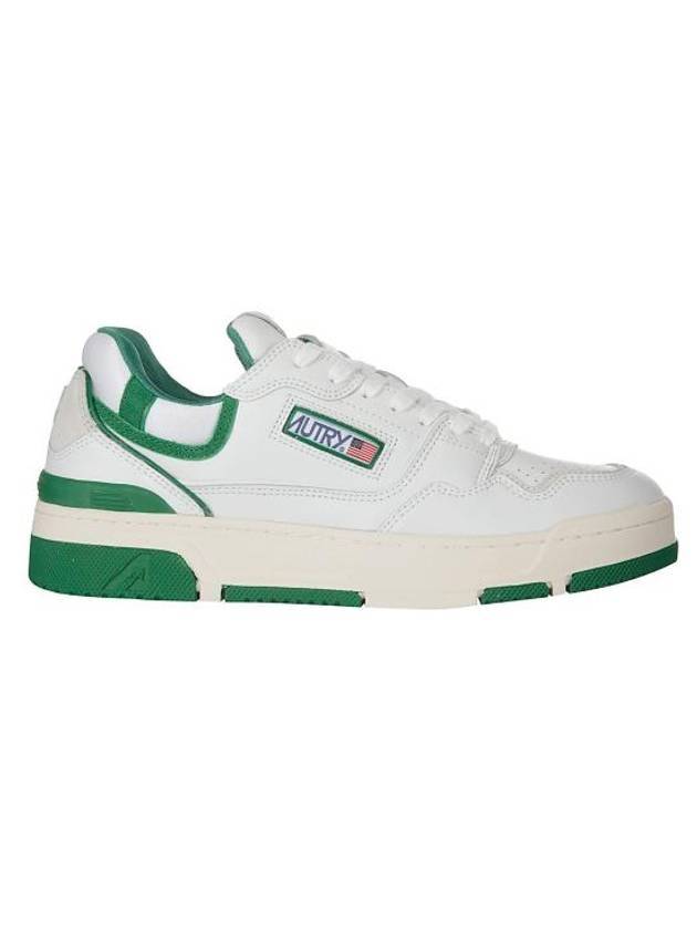 Men's CLC Leather Low Top Sneakers Green White - AUTRY - BALAAN 1