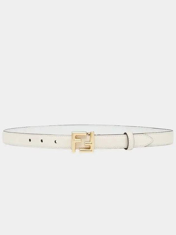 Women's White Leather Belt 8C0648AAIWF1550 - FENDI - BALAAN 1