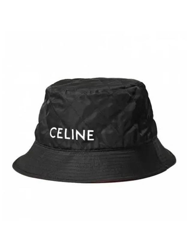 Logo Quilted Nylon Twill Bucket Hat Black - CELINE - BALAAN 1