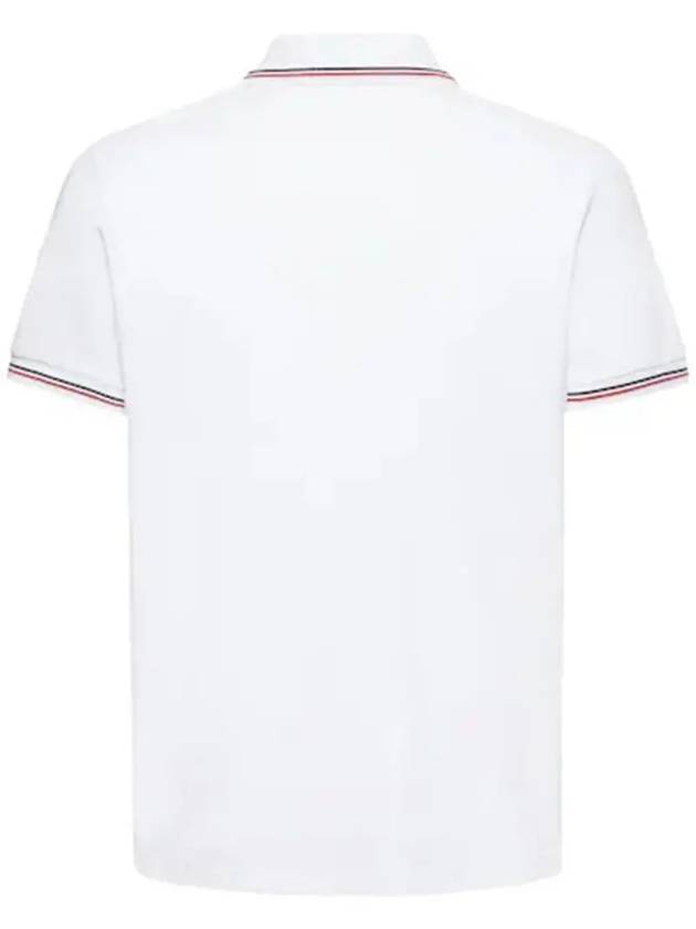 Logo Tricolor Collar Edge Cotton Pique Polo Shirt White 8A0001284 556 - MONCLER - BALAAN 3