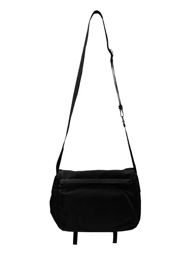 Triangular Logo Tessuto Messenger Bag Black - PRADA - BALAAN 4