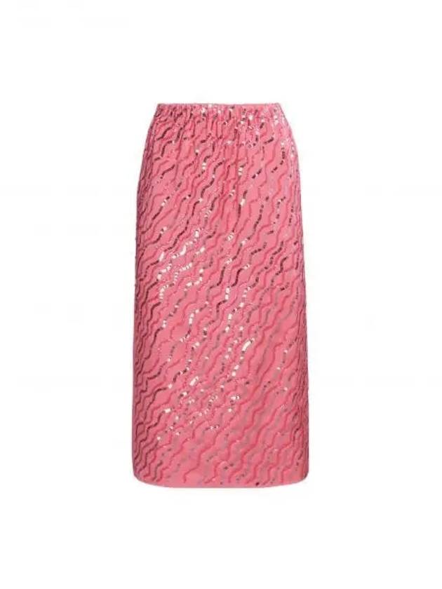 Crepe Satin A-Line Skirt Pink - MARNI - BALAAN 2