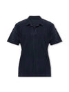 Pleated Polo Shirt Navy - ISSEY MIYAKE - BALAAN 1