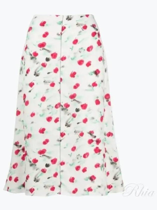 Flower Midi A-Line Skirt White - MARNI - BALAAN 2