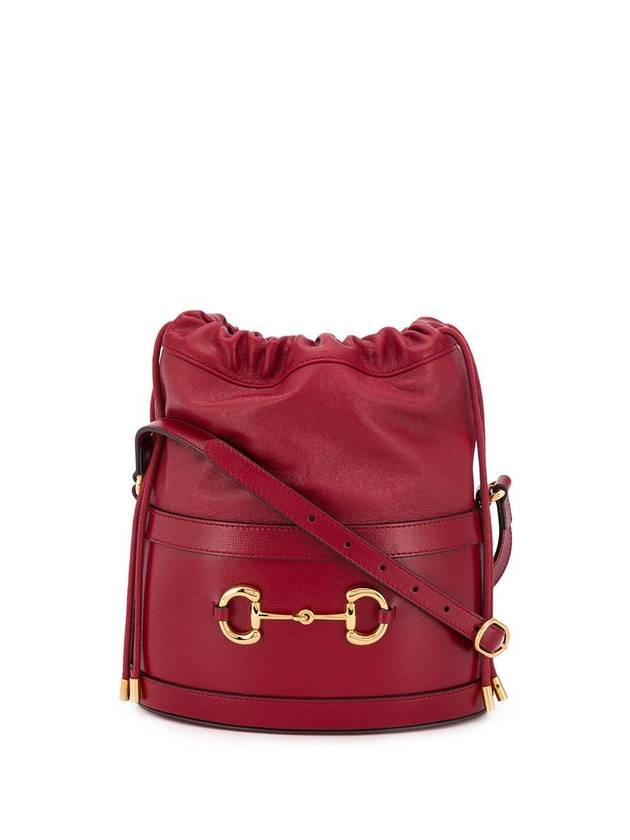 1955 Horsebit Detail Leather Bucket Bag Red - GUCCI - BALAAN 1