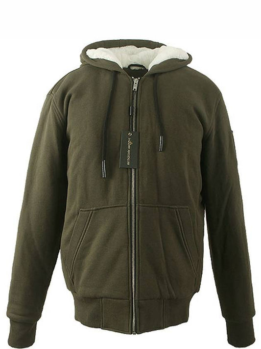 Bunny Fur Zip-Up Hoodie Olive - MOOSE KNUCKLES - BALAAN 2