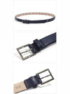 Rockstud Untitled Leather Belt Navy - VALENTINO - BALAAN 3