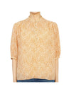 Women's Half Button Rami Cotton Blouse Mustard - VANESSA BRUNO - BALAAN 2