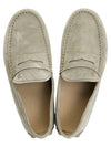 Suede Gommino Bubble Driving Shoes Beige - TOD'S - BALAAN 3