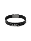 Monogram Leather Bracelet Black - SAINT LAURENT - BALAAN 3