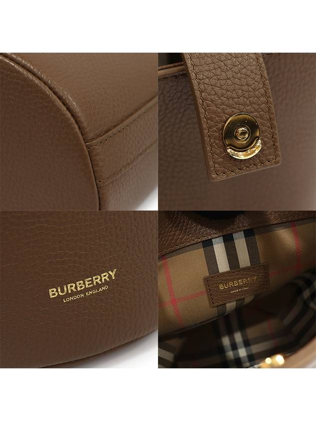 80845801 Earth Brown Grainy Calfskin Small Bucket 2WAY - BURBERRY - BALAAN 7