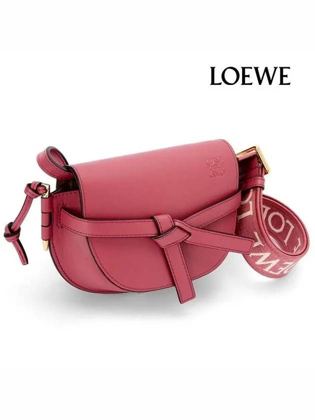 Mini Gate Dual Soft Calfskin Cross Bag Plum Rose - LOEWE - BALAAN 3