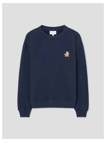 Women s Speedy Fox Patch Comfort Sweatshirt Ink Blue Domestic Product GM0024022162134 - MAISON KITSUNE - BALAAN 1