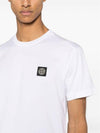 Logo Patch Short Sleeves T-Shirt White - STONE ISLAND - BALAAN 3