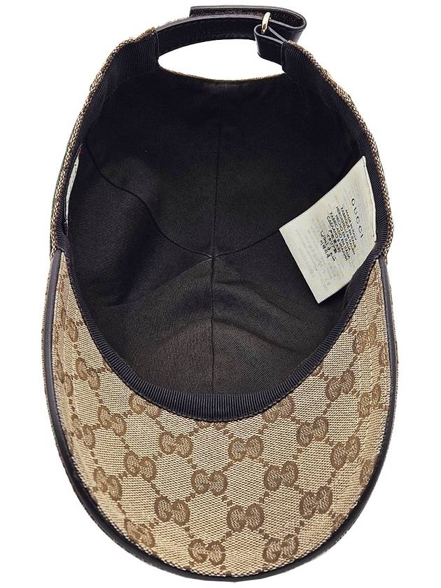 Gucci 200035 Brown Original GG Canvas WEB Baseball Cap M - GUCCI - BALAAN 5